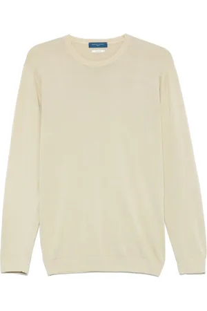 Daniele Fiesoli Swetry, Mężczyzna, Beżowy, S, Crew Neck Sweater Ribbed