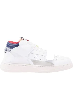RUN OF Buty, Mężczyzna, Biały, 42 EU, Bawełna, Skórzane sneakersy w stylu vintage