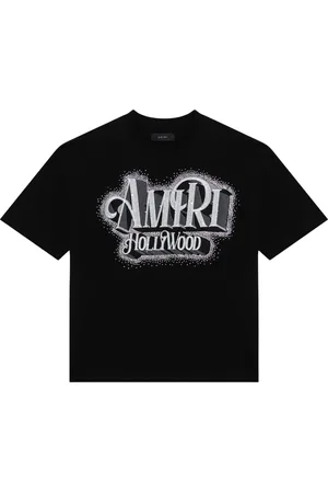 AMIRI Koszulki, Mężczyzna, Czarny, S, T-shirt z krótkim rękawem i okrągłym dekoltem