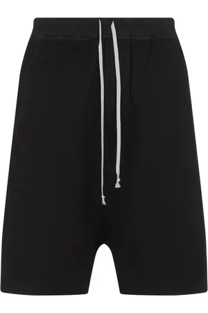 Rick Owens Szorty, Mężczyzna, Czarny, L, Bawełna, Szorty bawełniane ze sznurkiem
