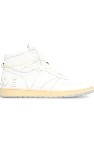 Rhude Buty, Mężczyzna, Biały, 44 EU, Skóra, Vintage Skórzane Sneakersy High-Top