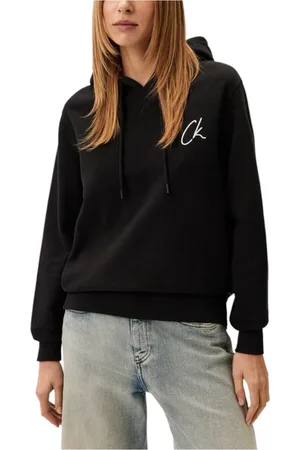 Calvin Klein Bluzy, Kobieta, Czarny, L, Bluza z haftem CK Regul