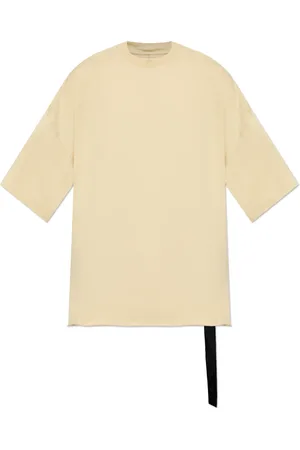 Rick Owens Koszulki, Mężczyzna, Beżowy, ONE SIZE, Bawełna, T-shirt Oversize