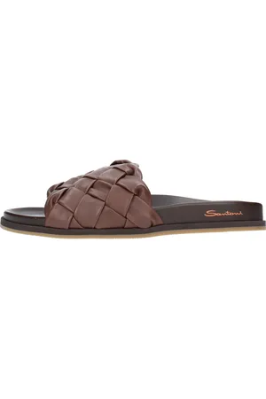 santoni Buty, Mężczyzna, brązowy, 41 EU, Skóra, Klapki