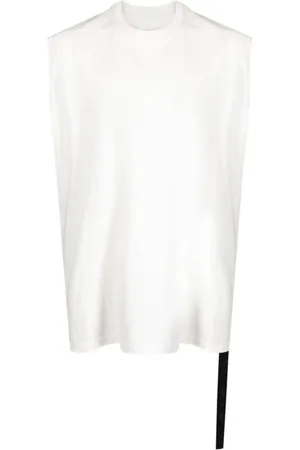 Rick Owens Koszulki, Mężczyzna, Biały, S, Tarp T Milk Top Bez Rękawów