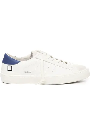 D.A.T.E. Buty, Mężczyzna, Biały, 40 EU, Zamsz, Białe Niebieskie Skórzane Sneakersy