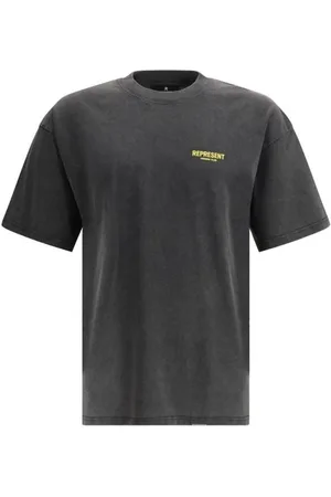 Represent Koszulki, Mężczyzna, Szary, L, Bawełna, Bawełniany T-shirt z Monogramem
