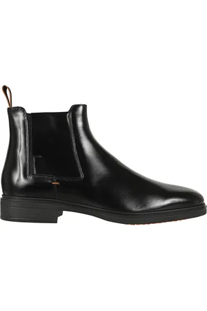 santoni Buty, Mężczyzna, Czarny, 44 1/2 EU, Skóra, Czarne Wygodne Buty