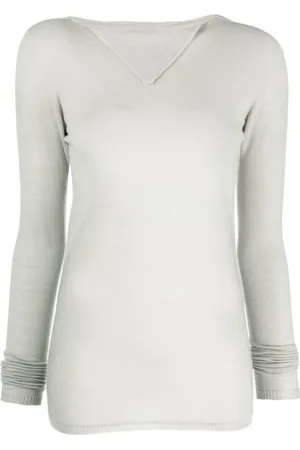Rick Owens Swetry, Kobieta, Beżowy, L, Wełna, Sweter dziergany Column