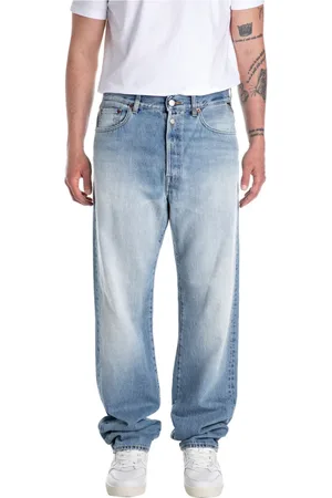 Replay Jeansy, Mężczyzna, Niebieski, W30, Bawełna, Indigo Wide Jeansy