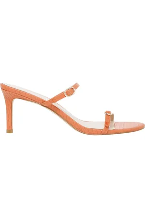 Twin-Set Buty, Kobieta, Pomarańczowy, 40 EU, Pomarańczowe Sandały z Efektem Czekolady i Podwójną Sprzączką