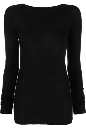 Rick Owens Swetry, Kobieta, Czarny, S, Kaszmir, Dzianinowy sweter