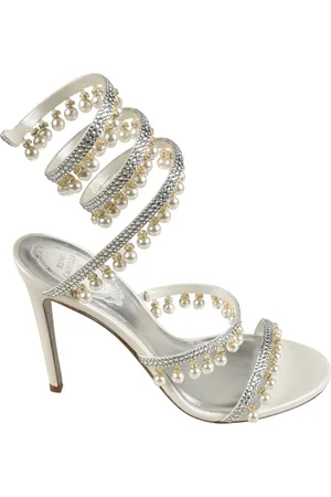 RENE CAOVILLA Buty, Kobieta, Szary, 37 1/2 EU, Eleganckie Sandały dla Kobiet