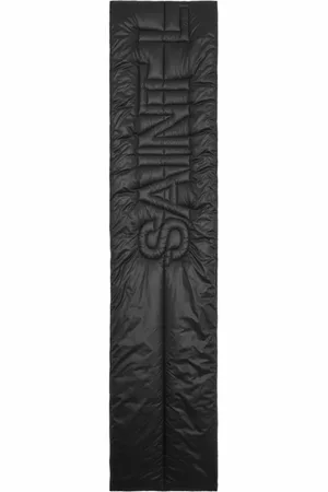 Saint Laurent Akcesoria, Kobieta, Czarny, ONE SIZE, Padded Szalik z Wytłoczonym Logo
