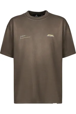 Represent Koszulki, Mężczyzna, Zielony, XL, Bawełna, T-shirt z nadrukiem logo