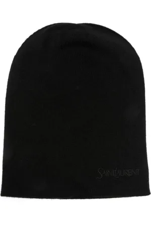 Saint Laurent Akcesoria, Kobieta, Czarny, S, Kaszmir, Czarna kaszmirowa czapka beanie