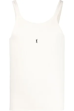 Saint Laurent Koszulki, Mężczyzna, Biały, 2XL, Bawełna, Cassandre Tank Top