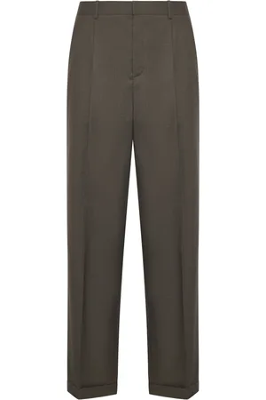 Saint Laurent Spodnie, Mężczyzna, brązowy, M, Wełna, Spodnie Tailored