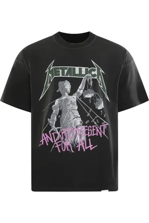 Represent Koszulki, Mężczyzna, Czarny, XL, Bawełna, Koszulka Metallic Justice