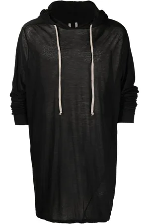 Rick Owens Bluzy, Mężczyzna, Czarny, S, Bawełna, T-Shirt Hoodie