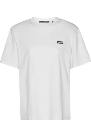 ROTATE Koszulki, Kobieta, Biały, M, Bawełna, T-shirt z naszywką logo