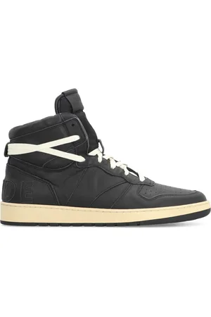 Rhude Buty, Mężczyzna, Czarny, 40 EU, Skóra, Vintage Skórzane Sneakersy High-Top