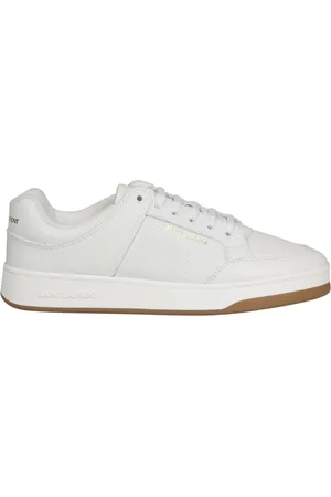 Saint Laurent Buty, Mężczyzna, Biały, 41 1/2 EU, Skóra, Perforowane skórzane sneakersy low-top