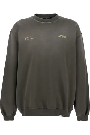 Represent Bluzy, Mężczyzna, Zielony, M, Len, Bluza Crewneck w kolorze oliwkowej zieleni