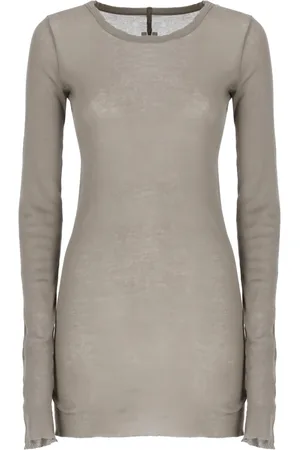 Rick Owens Koszulki, Kobieta, Szary, M, Bawełna, Bawełniany T-shirt