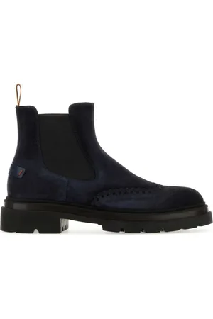 santoni Buty, Mężczyzna, Niebieski, 42 EU, Zamsz, Granatowe zamszowe botki Chelsea