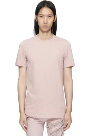 Rick Owens Koszulki, Kobieta, Różowy, S, Bawełna, Bawełniany T-Shirt z Krótkim Rękawem