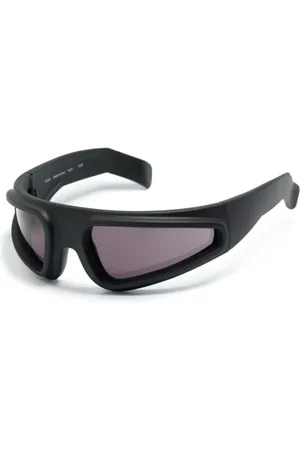 Rick Owens Akcesoria, Mężczyzna, Czarny, ONE SIZE, Nylon, Okulary przeciwsłoneczne Wrap-Around Ryder