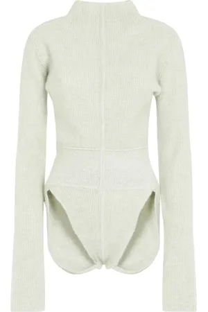 Rick Owens Koszulki, Kobieta, Zielony, M, Wełna, Headon Bodysuit