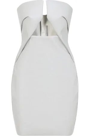Rick Owens Sukienki, Kobieta, Szary, S, Bawełna, Prong Mini Dress