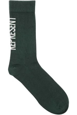 Represent Bielizna, Mężczyzna, Zielony, ONE SIZE, Bawełna, Bawełniane Skarpety z Logo