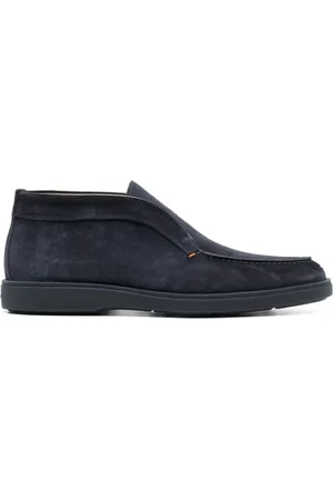 santoni Buty, Mężczyzna, Niebieski, 42 EU, Zamsz, Wsuwane sandały z niebieskiego zamszu
