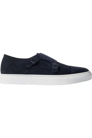 Scarosso Buty, Mężczyzna, Niebieski, 47 EU, Zamsz, Ręcznie Robione Niebieskie Sneakersy Monki ze Skóry Zamszowej