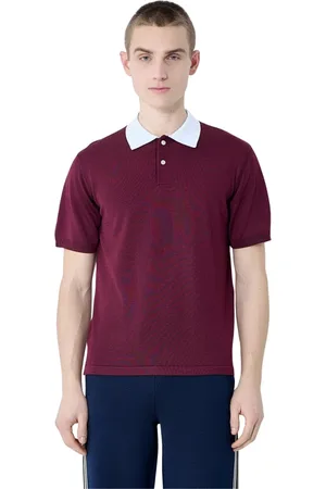 WALES BONNER Koszulki, Mężczyzna, Czerwony, M, Nylon, Polo z Naszywką