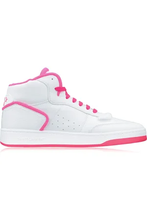 Saint Laurent Buty, Mężczyzna, Biały, 41 EU, Skóra, Sznurowane skórzane sneakersy high top