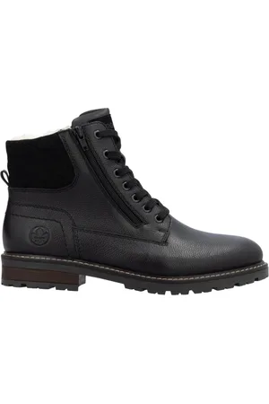 Rieker Buty, Mężczyzna, Czarny, 44 EU, Skóra, Codzienne sznurowane botki do kostki