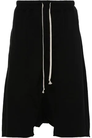 Rick Owens Szorty, Mężczyzna, Czarny, L, Bawełna, Szorty Drawstring Pods