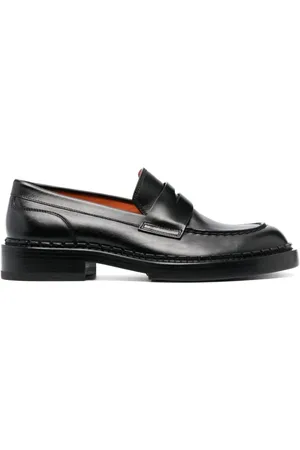 santoni Buty, Kobieta, Czarny, 38 EU, Skóra, Czarne skórzane mokasyny