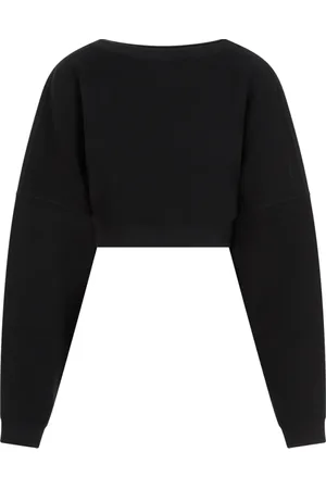 Saint Laurent Bluzy, Kobieta, Czarny, M, Bawełna, Czarna bawełniana bluza z wycięciem