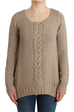 Roberto Cavalli Swetry, Kobieta, Beżowy, S, Wełna, Wełniany sweter