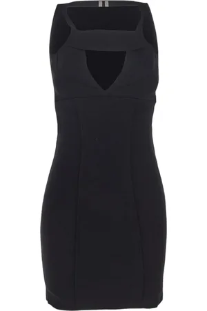 Rick Owens Sukienki, Kobieta, Czarny, M, Poliester, Sukienka Mini na Ramiączkach