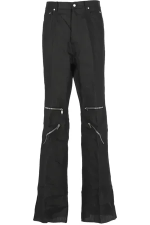 Rick Owens Spodnie, Mężczyzna, Czarny, W32, Len, Spodnie Cargo Bolan