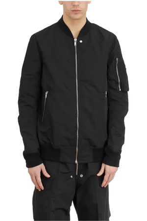 Rick Owens Kurtki, Mężczyzna, Czarny, L, Nylon, Czarna kurtka bomberka Flight
