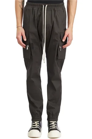 Rick Owens Spodnie, Mężczyzna, Szary, L, Spodnie Cargo Mastodon Dark Dust