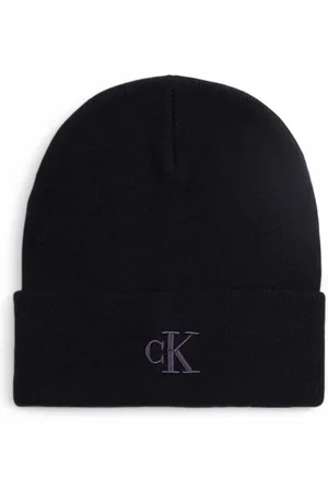 Calvin Klein Akcesoria, Mężczyzna, Czarny, ONE SIZE, Kaszmir, Kaszmirowy Kapelusz z Wełny z Stylem