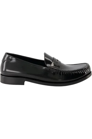 Saint Laurent Buty, Mężczyzna, Czarny, 45 EU, Skóra, Lakierowane mokasyny skórzane